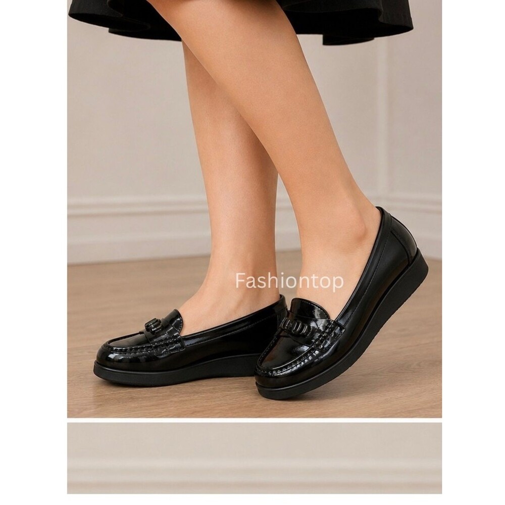 Salvatore Ferragamo Women’s Black Italy Made Leather Loafers Slip-On Flats 10 B